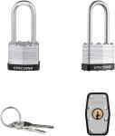 6-Pack Laminated Steel Padlocks with Long Shackles