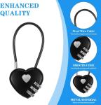 Red Heart-Shaped 3-Digit Combination Padlock