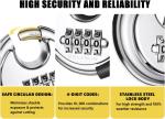 DELSWIN 4-Digit Unpickable Disc Padlock