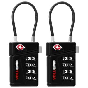 Vollumo TSA Approved 4-Digit Luggage Lock (2-Pack)