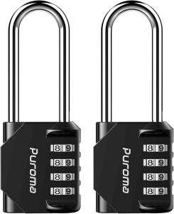 2 Pack Waterproof 4-Digit Combination Padlocks