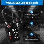 Vollumo TSA Approved 4-Digit Luggage Lock (2-Pack)