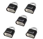 Set of 5 Heavy-Duty Resettable Combo Locks