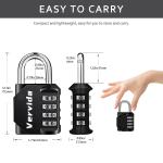 Resettable 4-Digit Waterproof Combo Padlock - 4 Pack