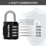 Resettable 4-Digit Waterproof Combo Padlock - 4 Pack