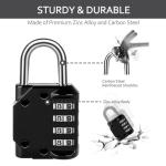 Resettable 4-Digit Waterproof Combo Padlock - 4 Pack