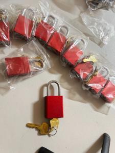 10-Pack Red Aluminum Keyed Alike Padlocks