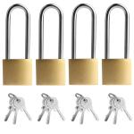 4 Pack Waterproof Brass Padlocks with Keys