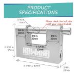 Stainless Steel D Padlock Set with Keys, 4-Pack