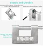 Stainless Steel D Padlock Set with Keys, 4-Pack