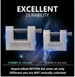 Stainless Steel D Padlock Set with Keys, 4-Pack