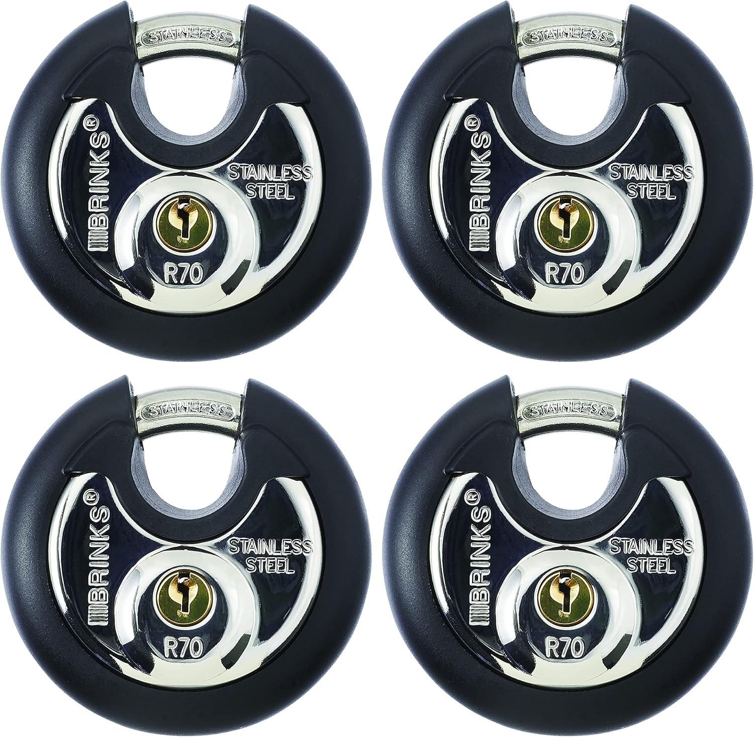 4 Pack Heavy Duty Cut Resistant Padlocks
