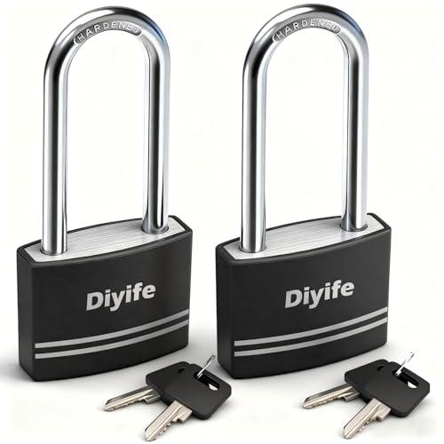 Diyife Waterproof Long Shackle Padlock 2 Pack