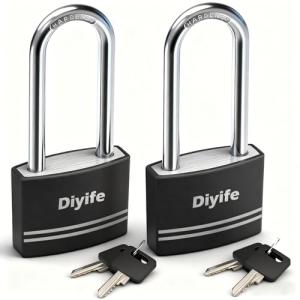 Diyife Waterproof Long Shackle Padlock 2 Pack