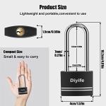 Diyife Waterproof Long Shackle Padlock 2 Pack