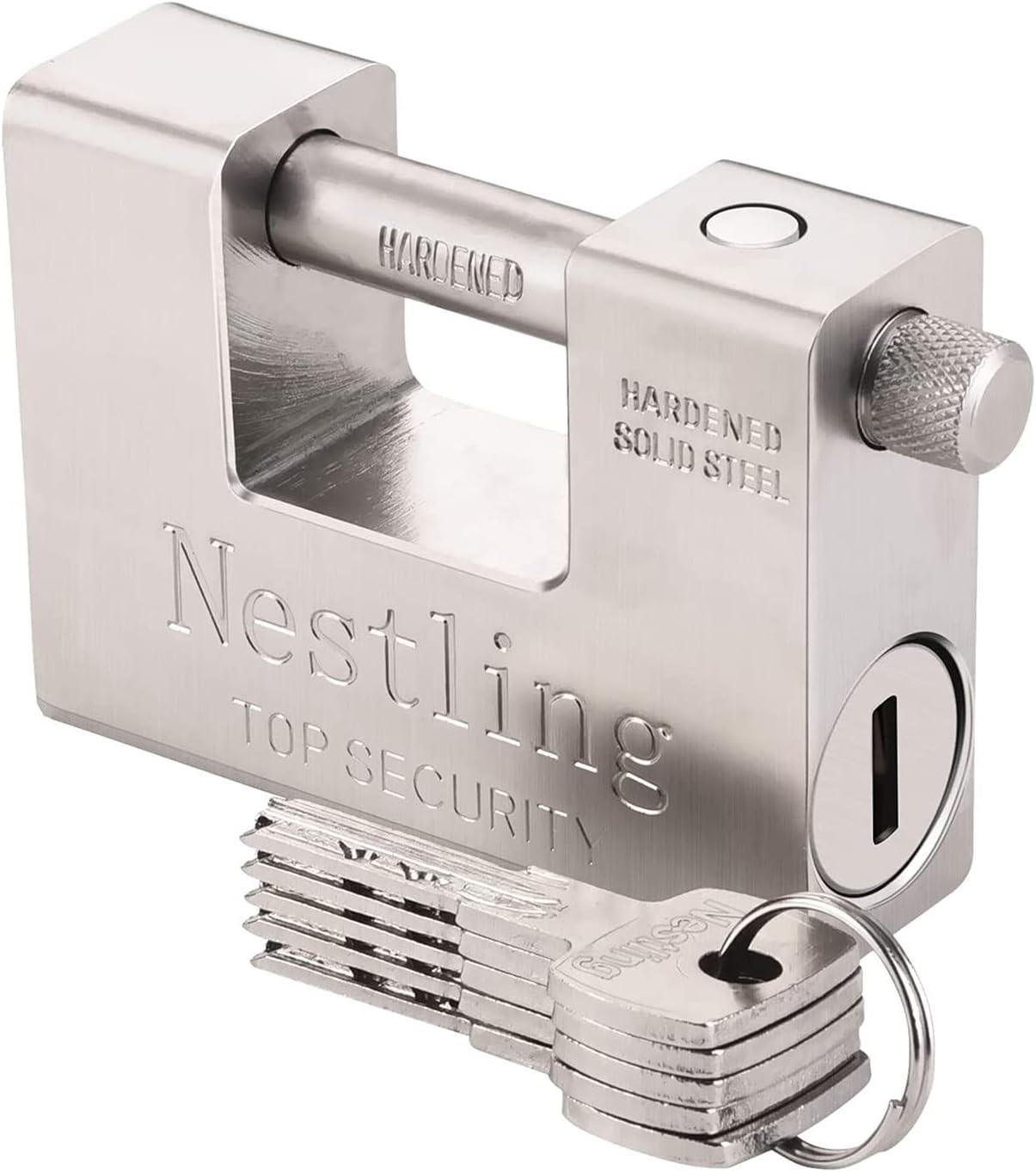Heavy Duty 94mm D-Shaped Padlock with 5 Keys