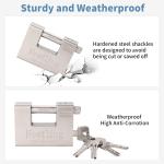 Heavy Duty 94mm D-Shaped Padlock with 5 Keys