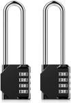 4-Digit Resettable Long Shackle Combination Padlock