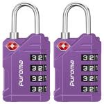 Puroma TSA Luggage Locks, 4-Digit Combo, 2-Pack