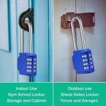 4-Digit Resettable Long Shackle Combination Padlock