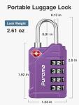 Puroma TSA Luggage Locks, 4-Digit Combo, 2-Pack