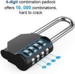 Ultra Long Shackle Resettable 4-Digit Padlock