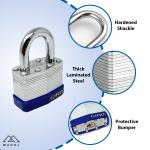 GINO Laminated Padlocks with Keys, 44 mm
