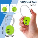 6 Pack Waterproof 3-Digit Combination Padlocks