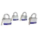 4 GINO Keyed Alike Laminated Padlocks, 44 mm