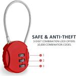 6 Pack Waterproof 3-Digit Combination Padlocks