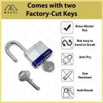 4 GINO Keyed Alike Laminated Padlocks, 44 mm