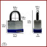 4 GINO Keyed Alike Laminated Padlocks, 44 mm