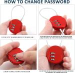 6 Pack Waterproof 3-Digit Combination Padlocks