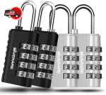 4 Pack Keyless Resettable Combination Padlocks