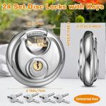 24 Pack of 70mm Stainless Steel Disc Padlocks