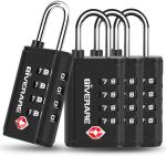 TSA Approved 4-Digit Luggage Locks - 4 Pack