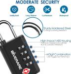 TSA Approved 4-Digit Luggage Locks - 4 Pack