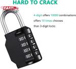 Waterproof 4-Digit Resettable Combination Padlock