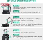Waterproof 4-Digit Resettable Combination Padlock