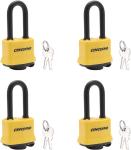 4 Pack Heavy Duty Weatherproof Steel Padlocks Keyed Alike