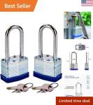 Heavy Duty Keyed Alike Padlocks with 4 Keys