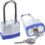 2 Pack 40mm Long Shackle Padlocks, Same Key