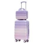 Gradient Purple-Pink Luggage Set with Unpickable Lock