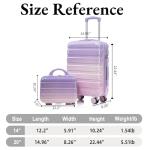 Gradient Purple-Pink Luggage Set with Unpickable Lock