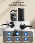 Veise Keyless Entry Smart Door Lock Set, Matte Black