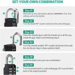 4-Digit Resettable Weatherproof Combination Padlock