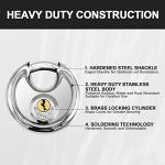 Vervida® Heavy Duty Stainless Steel Discus Locks 2-Pack