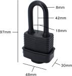 24 Waterproof Heavy Duty Keyed Alike Padlocks