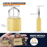SEPOX® 3 Pack Heavy-Duty Brass Padlocks