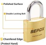 SEPOX® 3 Pack Heavy-Duty Brass Padlocks
